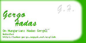 gergo hadas business card